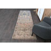 1970s Turkish Oushak Handmade Wool Cotton Orange Runner Rug 91x291