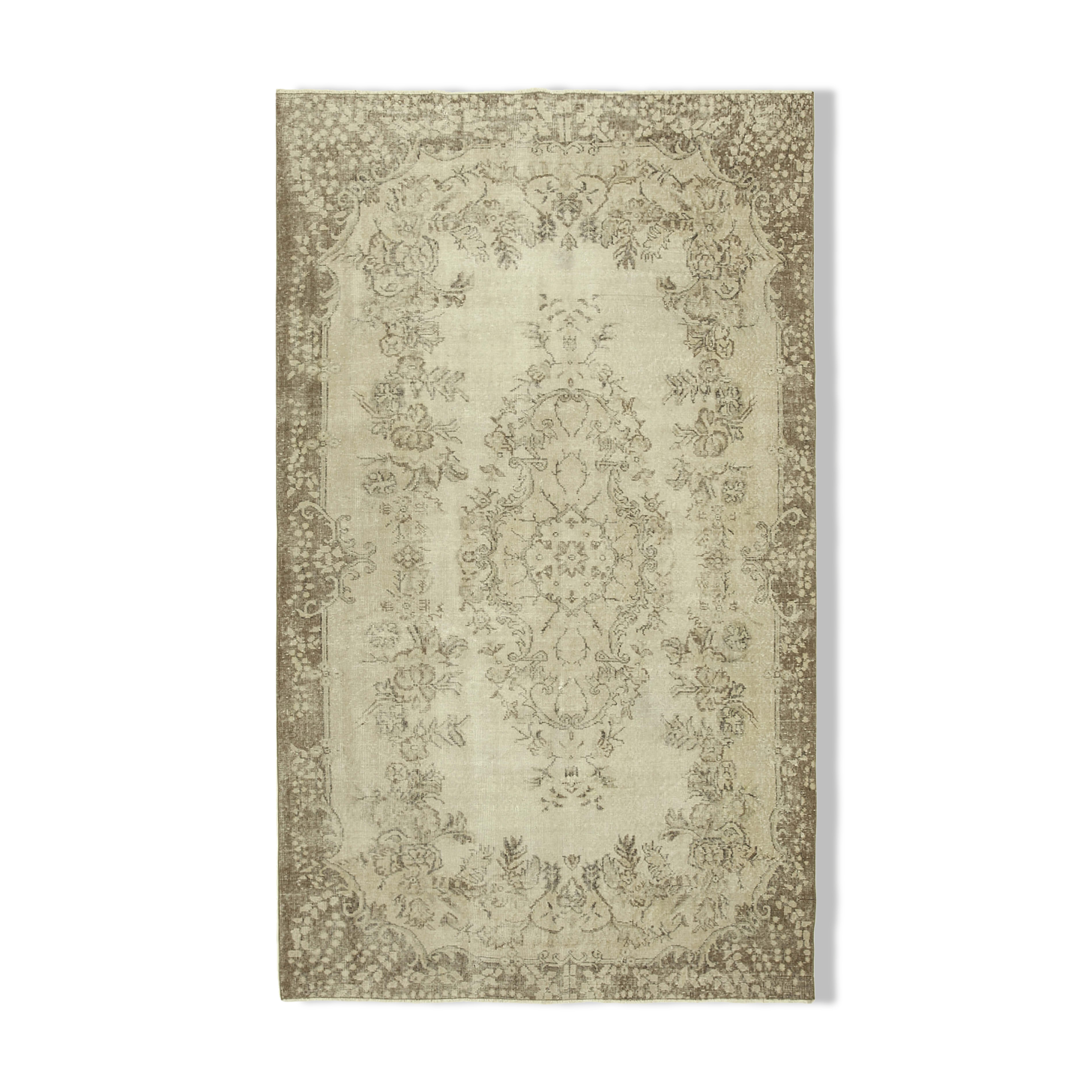 Handwoven anatolian beige carpet 177 cm x 300 cm