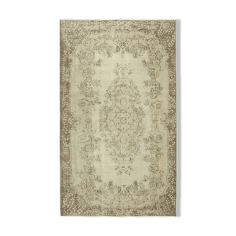 Handwoven anatolian beige carpet 177 cm x 300 cm