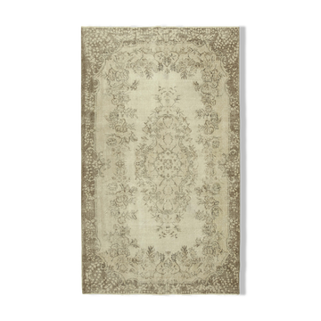 Handwoven anatolian beige carpet 177 cm x 300 cm