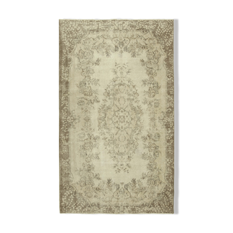 Tapis beige anatolien tissé à la main 177 cm x 300 cm