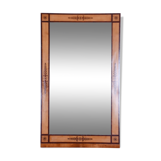 Early 19th Century Biedermeier Restored Mahogany Maple Austrian Mirror, 1830s