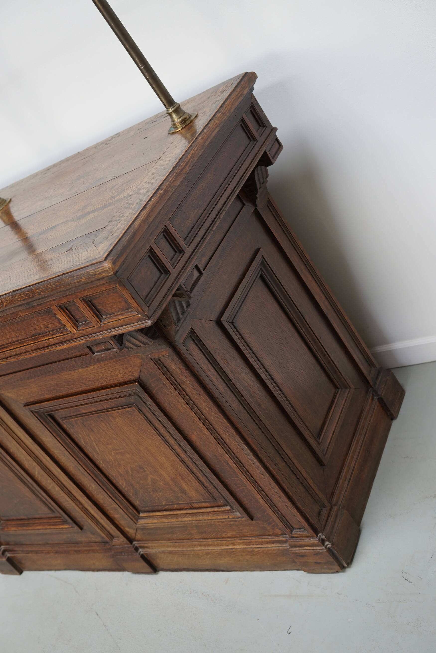 Antique French Oak Shop Counter Cabinet / Shelving Unit, 19th Century