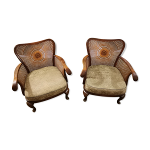 fauteuils bois et rotin