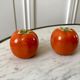 Set in tomato and leaf slurry (sausage maker, salt shaker, pepper tree and tray) vintage