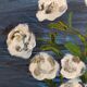 Peinture à l'huile vintage française de fleurs signée EC