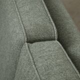 Mid-Century Cherry Wood Three-Seater Sofa