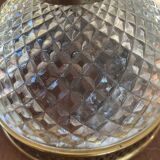 Suspension brass basket and glass vintage diamond tip