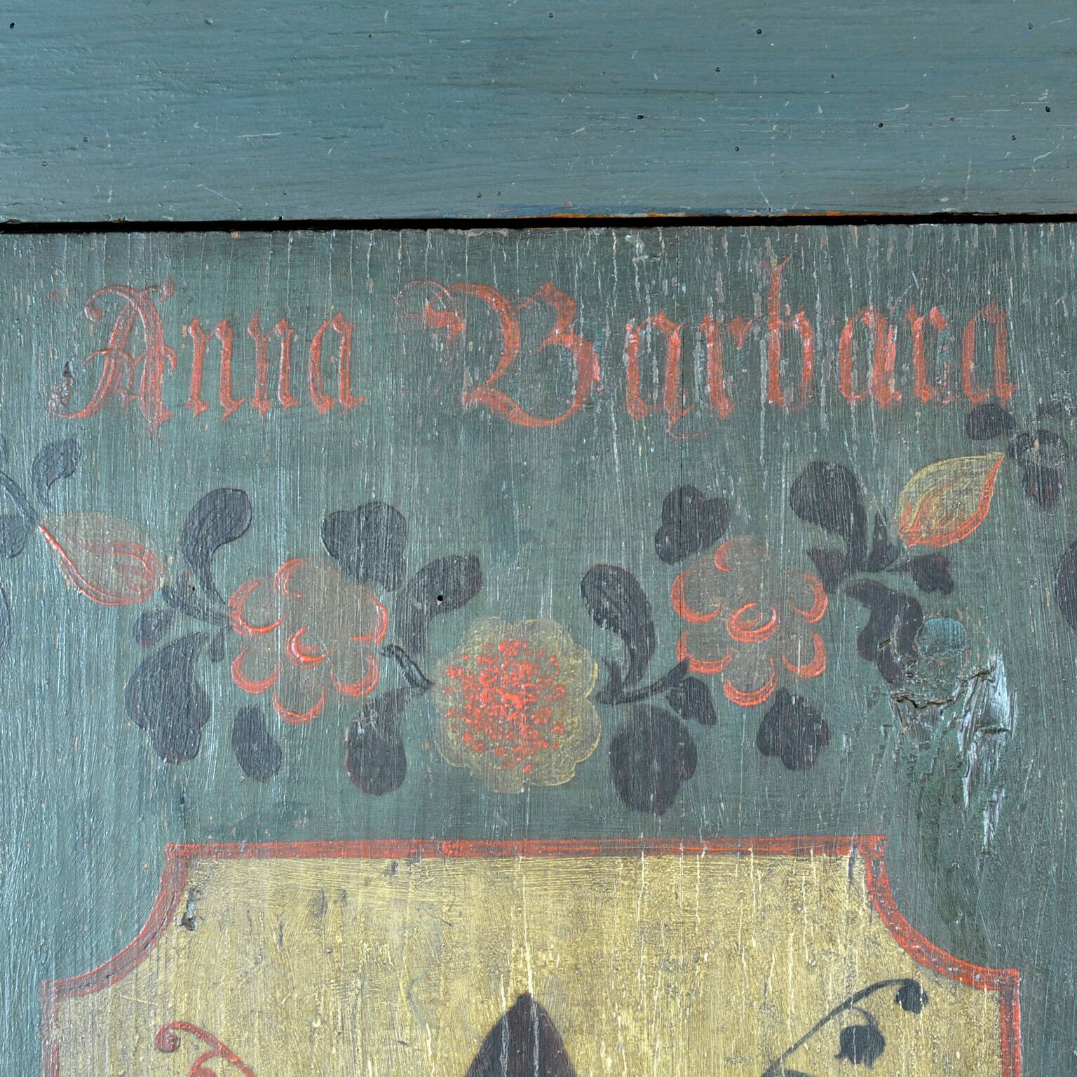 German folk art bridal armoire, 1809