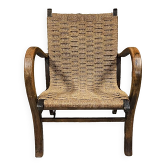 Art Deco rope armchair 1950 vintage