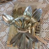 Set of 10 antique silver-plated cutlery