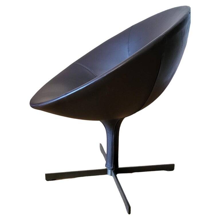 Zanotta Hillroad armchair by Christophe Pillet brown leather Italy 1990 Modern
