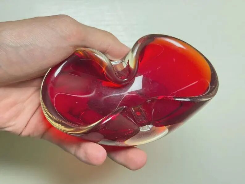 Murano Sommerso Ashtray / Catchall – Ruby Red (Circa 1960)