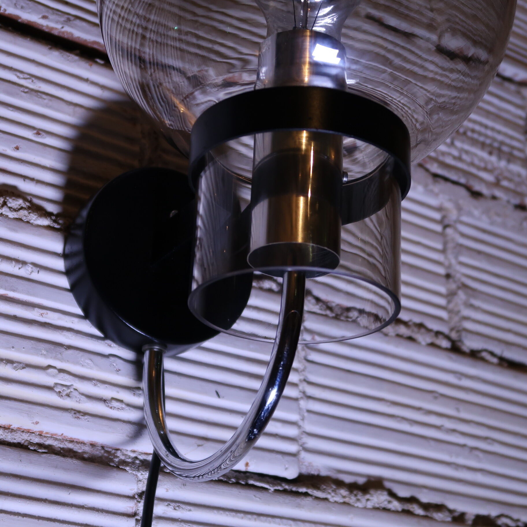 Minimalist wall lamp by Limburg in blown glass, 1970