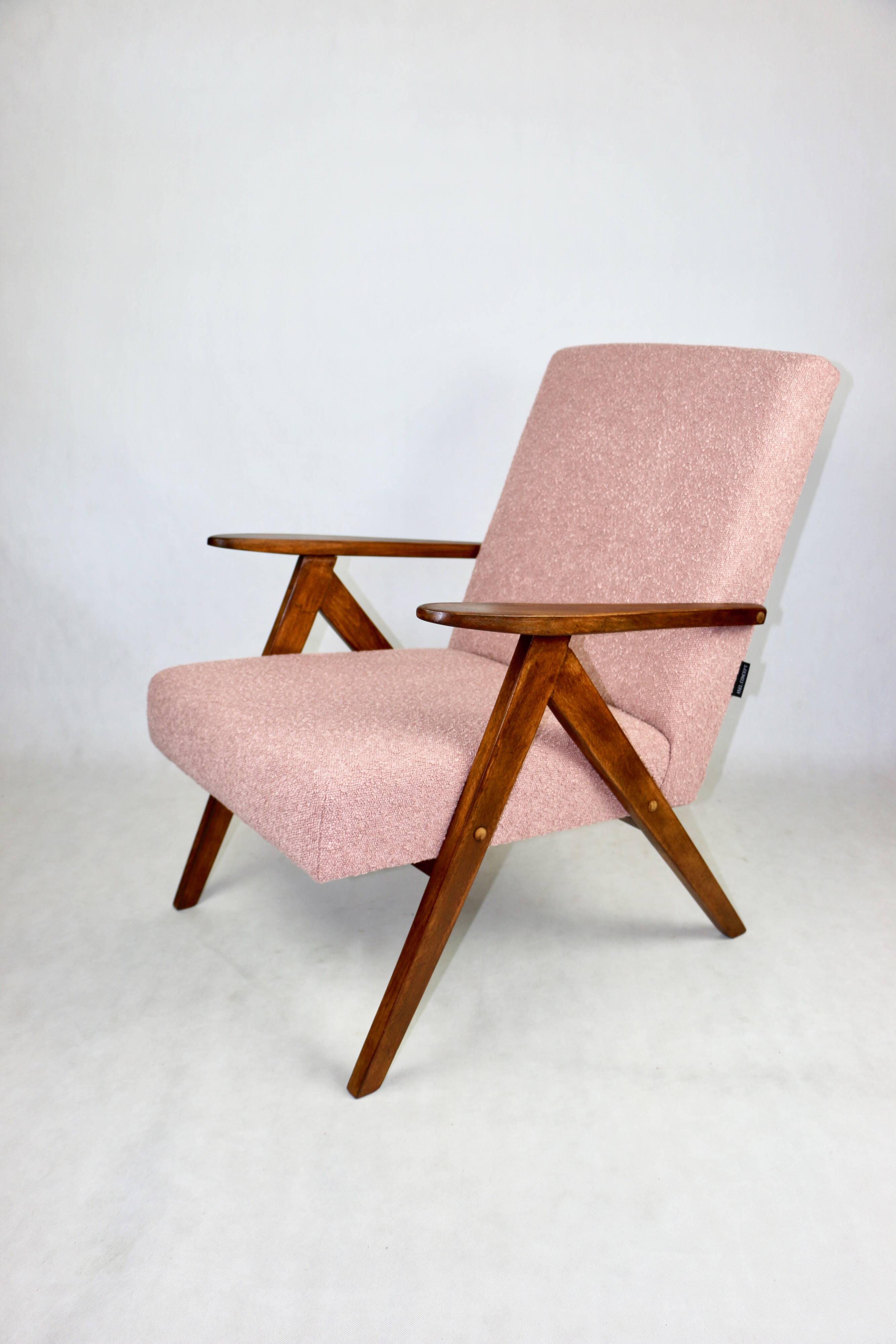 Vintage armchair B-310 VAR pink structural boucle 1970s - 2 pieces available