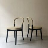 chaises en frene et cuir beige "Goteborg" par Gunnar Asplund pour cassina