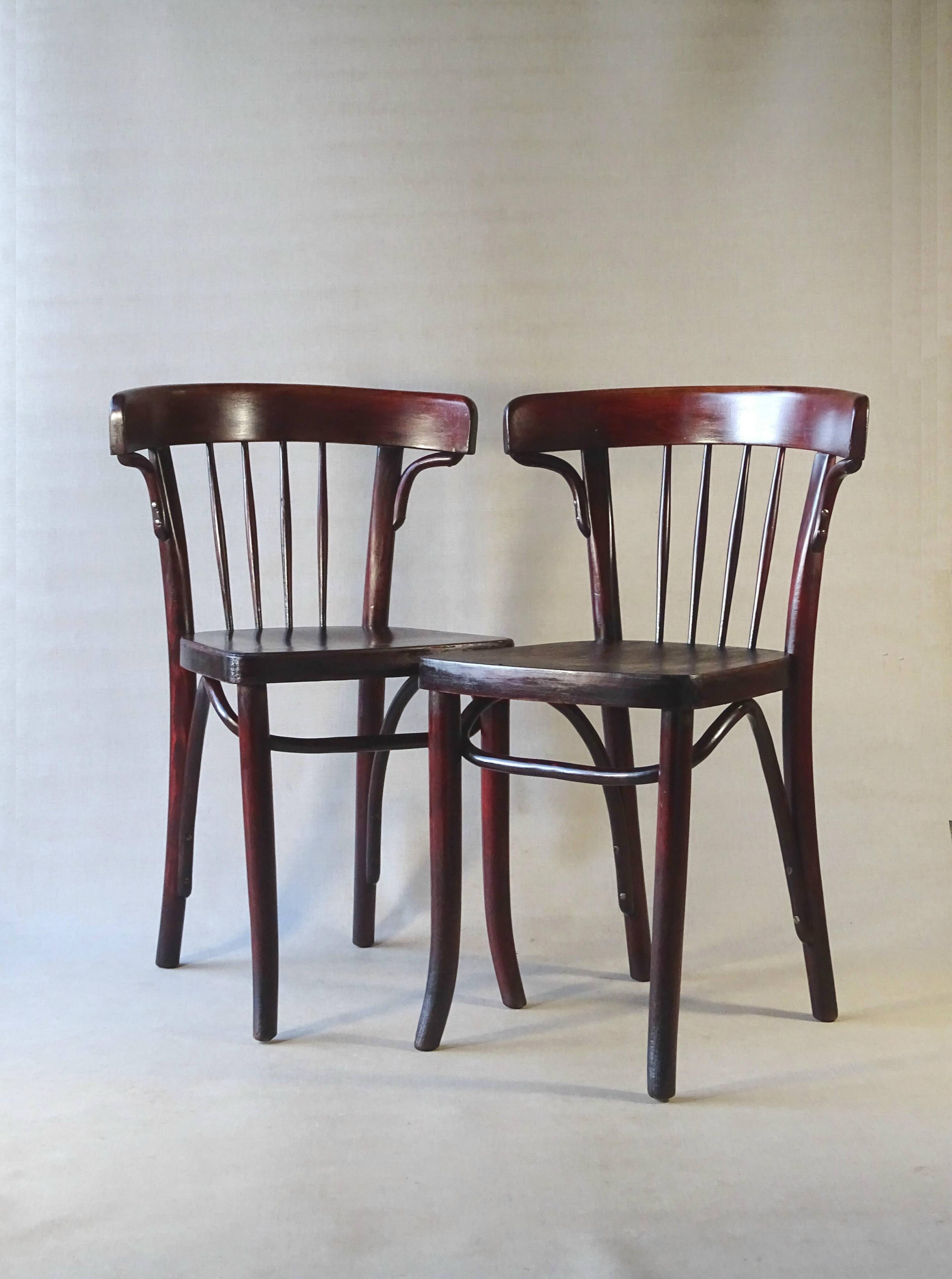 Two Art Deco Thonet bistro chairs, Model A 429.
