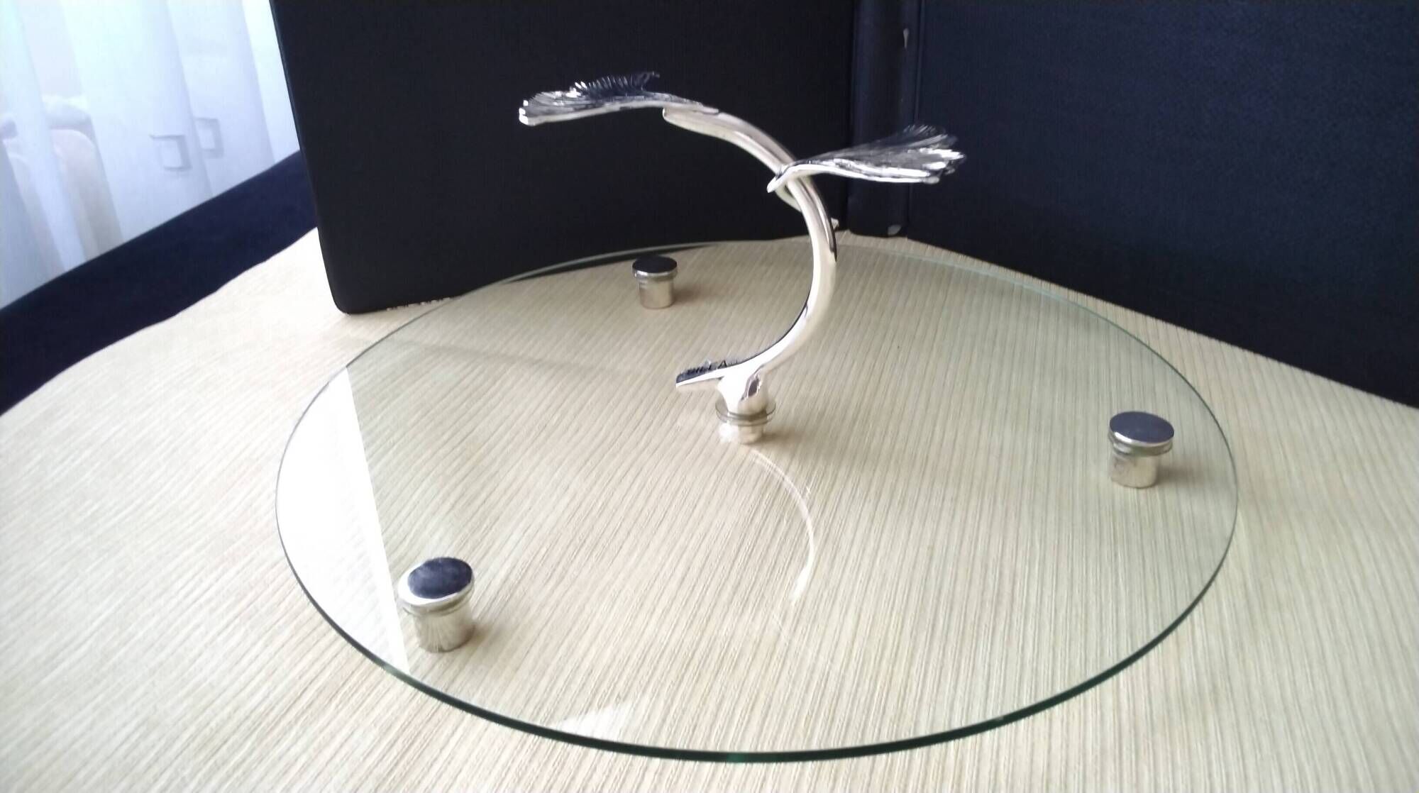 Cheese platter in glass and silver-plated metal Siléa