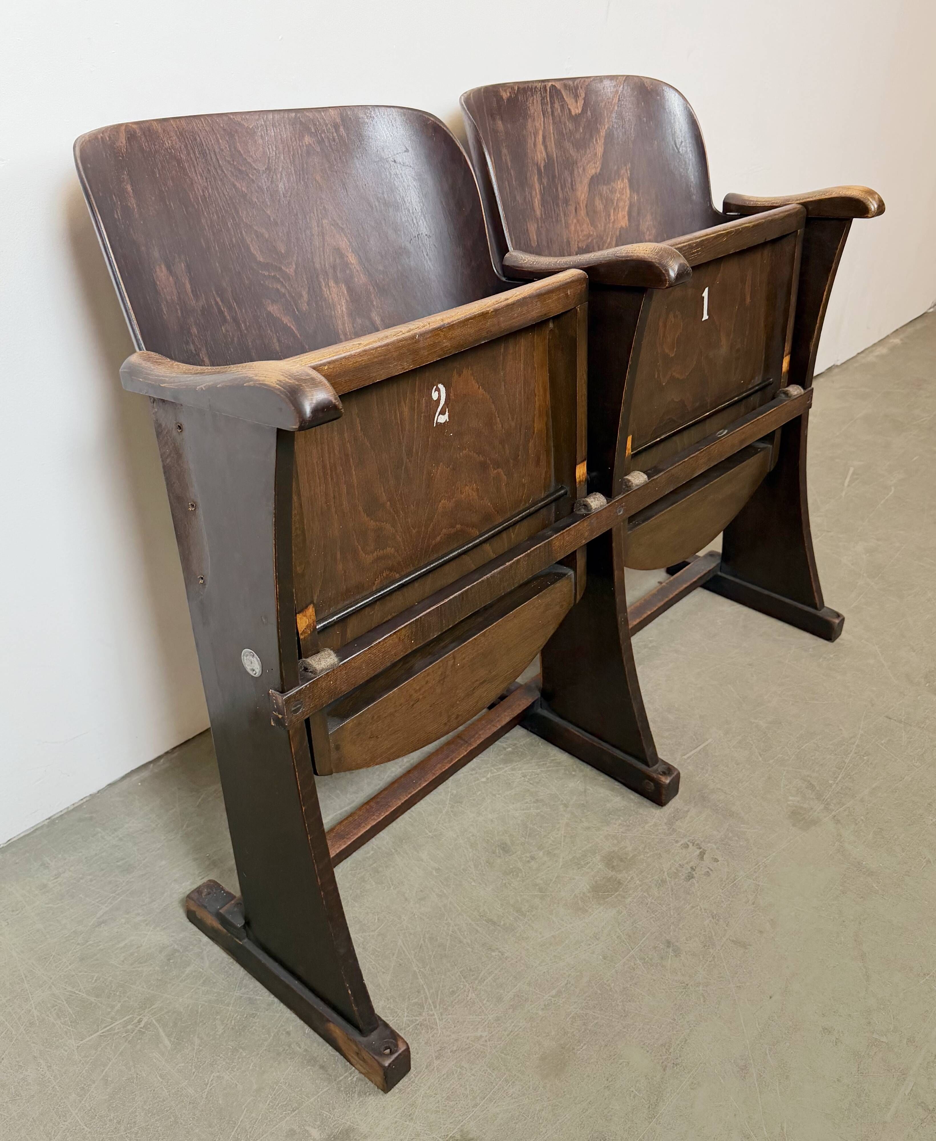 Vintage Two-Seat Cinema Bench from Thonet, 1950s