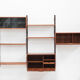 Playful 3-bay wall unit in teak wood by Poul Cadovius, Denmark, 1950s