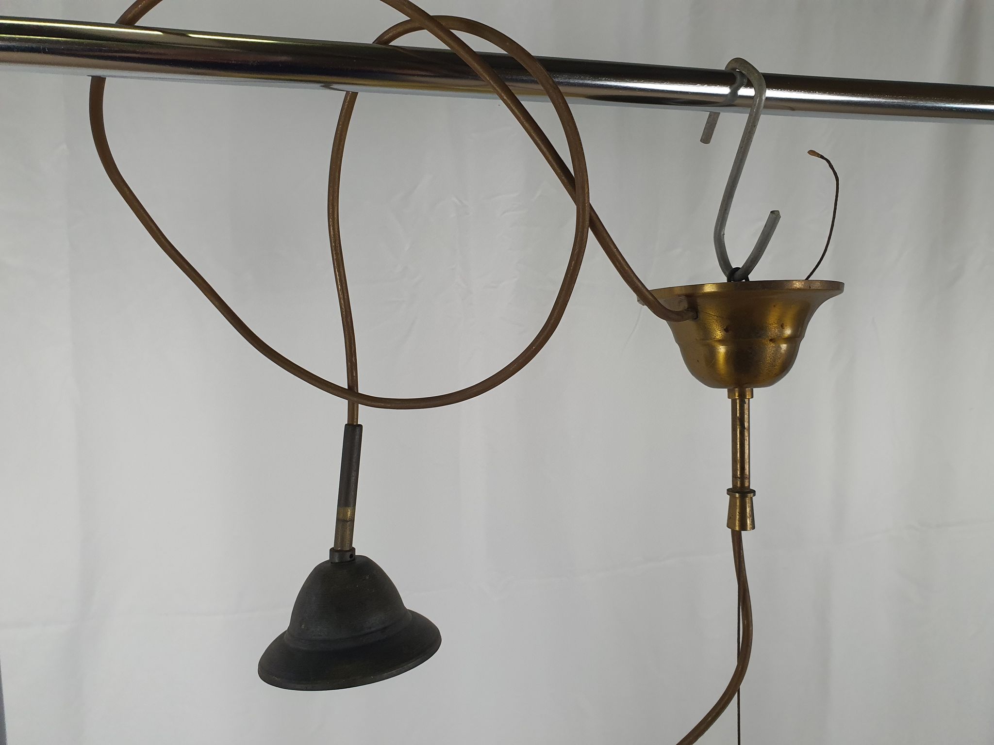 Lustre en verre de Murano et laiton avec double support