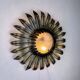 Spanish sunburst foliage ceiling light fixture in gilt iron, 1960s