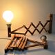 Paire d'appliques bois extensibles design scandinave vintage
