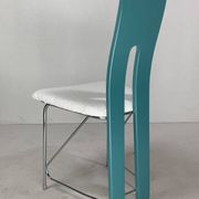 Set of 6 Memphis dining chairs in bouclé, 1980s