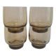 Set of 4 vintage 70s smoked glass water glasses