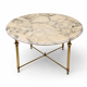 Round marble coffee table with brass base