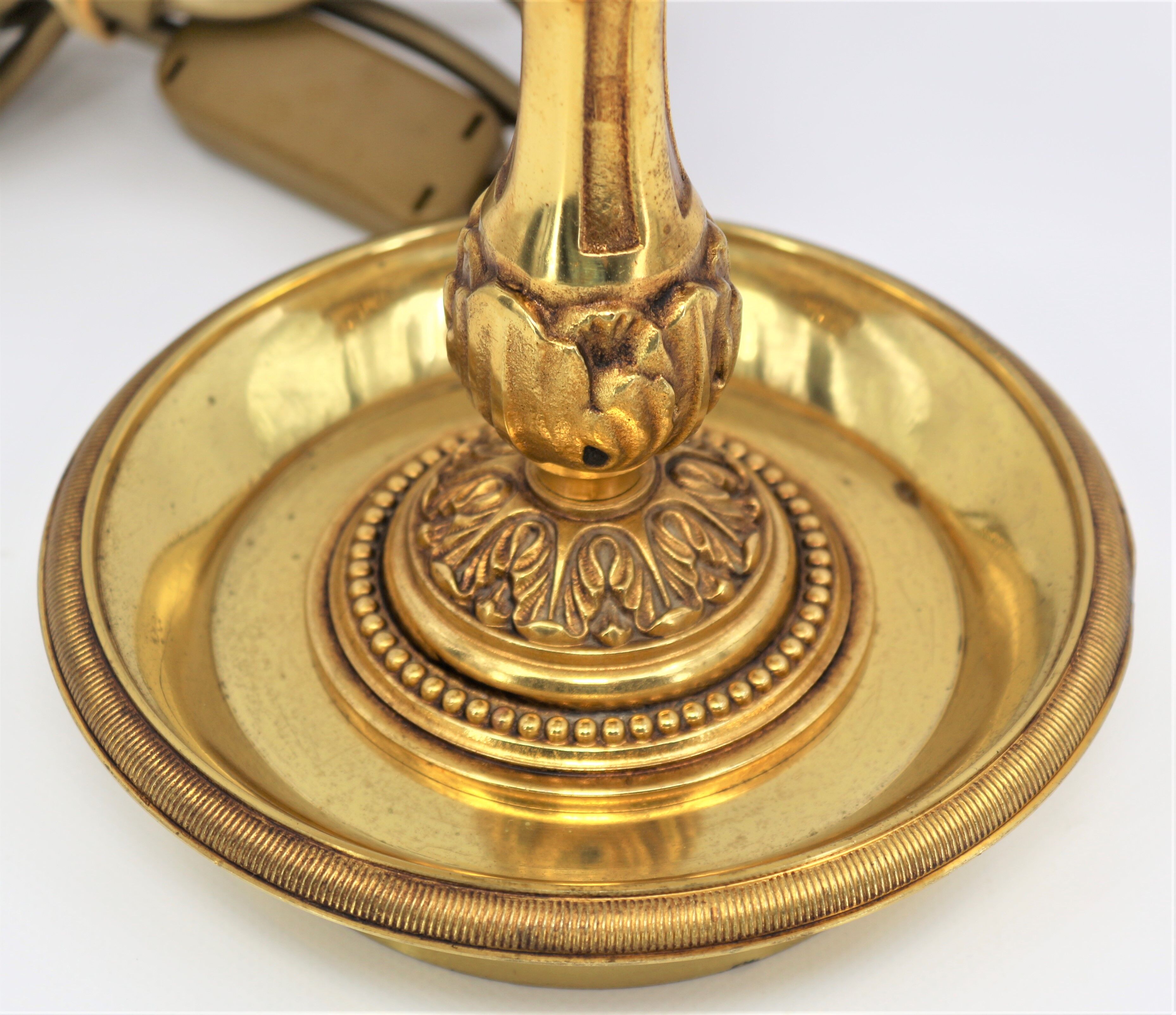 Hot water bottle lamp in solid bronze gilded louis XVI style "Lucien Gau"