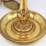 Hot water bottle lamp in solid bronze gilded louis XVI style "Lucien Gau"