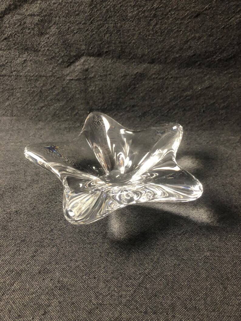 Vintage Baccarat Star Shape Crystal Trinket/Candy Dish: Mid-Century Modern