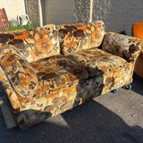 Canapé convertible vintage en velours