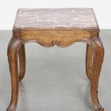 French late 18th century side table with a wooden frame and a marble top