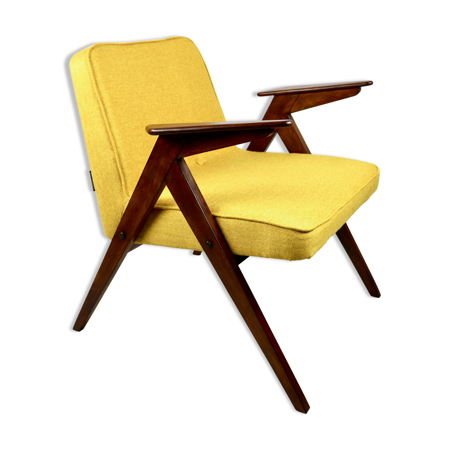 Yellow tweed bunny armchair