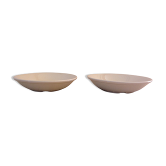2 Hollow plates, drainer in faÏence