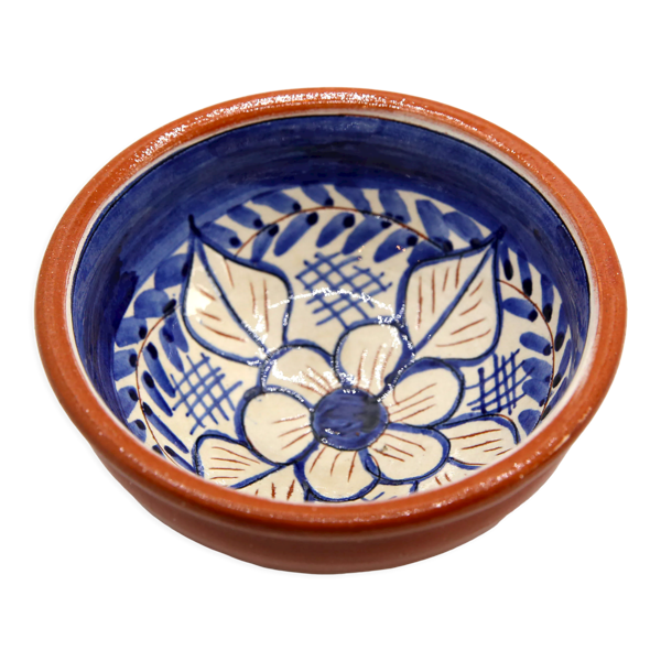 Bol artisanal aux fleurs en terre émaillée du Portugal