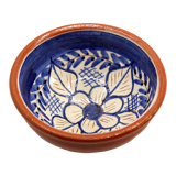 Handmade bowl with flowers in enamelled clay from Portugal