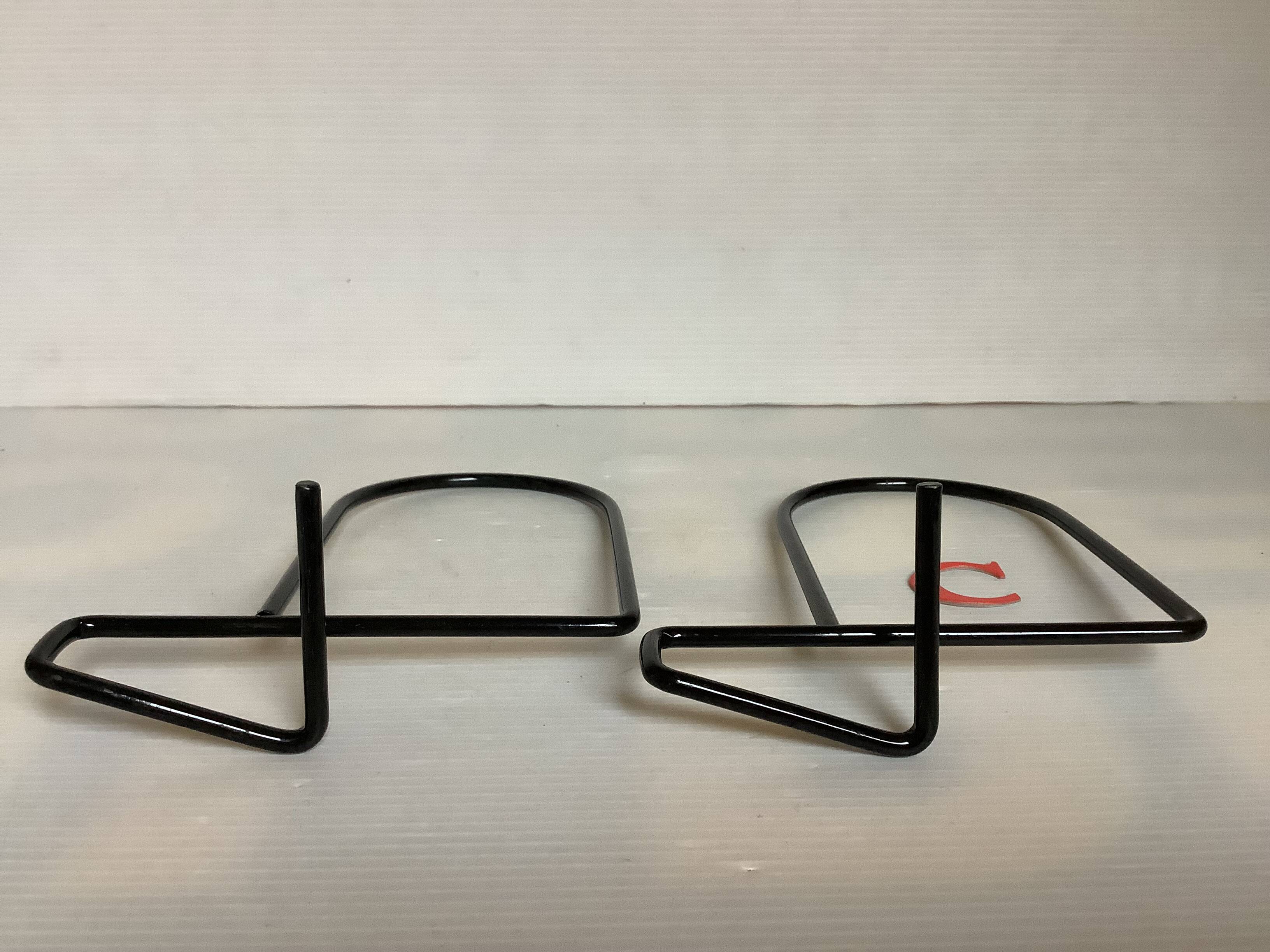 Pair of black metal bookends C