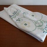 Round embroidered tablecloth 160 cm cotton