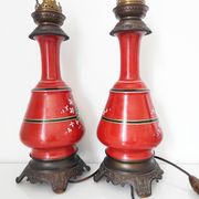 Pair of red lamps from 1900