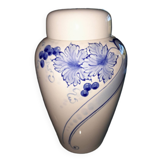 Vase/pot à condiment porcelaine de Delft bleue