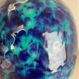 Pottery fat lava multi-color floor vase made by Scheurich, 1970s
