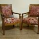Paire de fauteuils anciens en noyer – époque Empire, Restauration