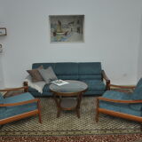 Scandinavian Teak Living Room Set, 1970s, Set of 3
