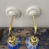 Pair of art deco wall lamps electrified to nine