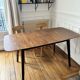 Extendable dining table for 4/6 people, dark walnut, 120/150 cm, 75 cm.