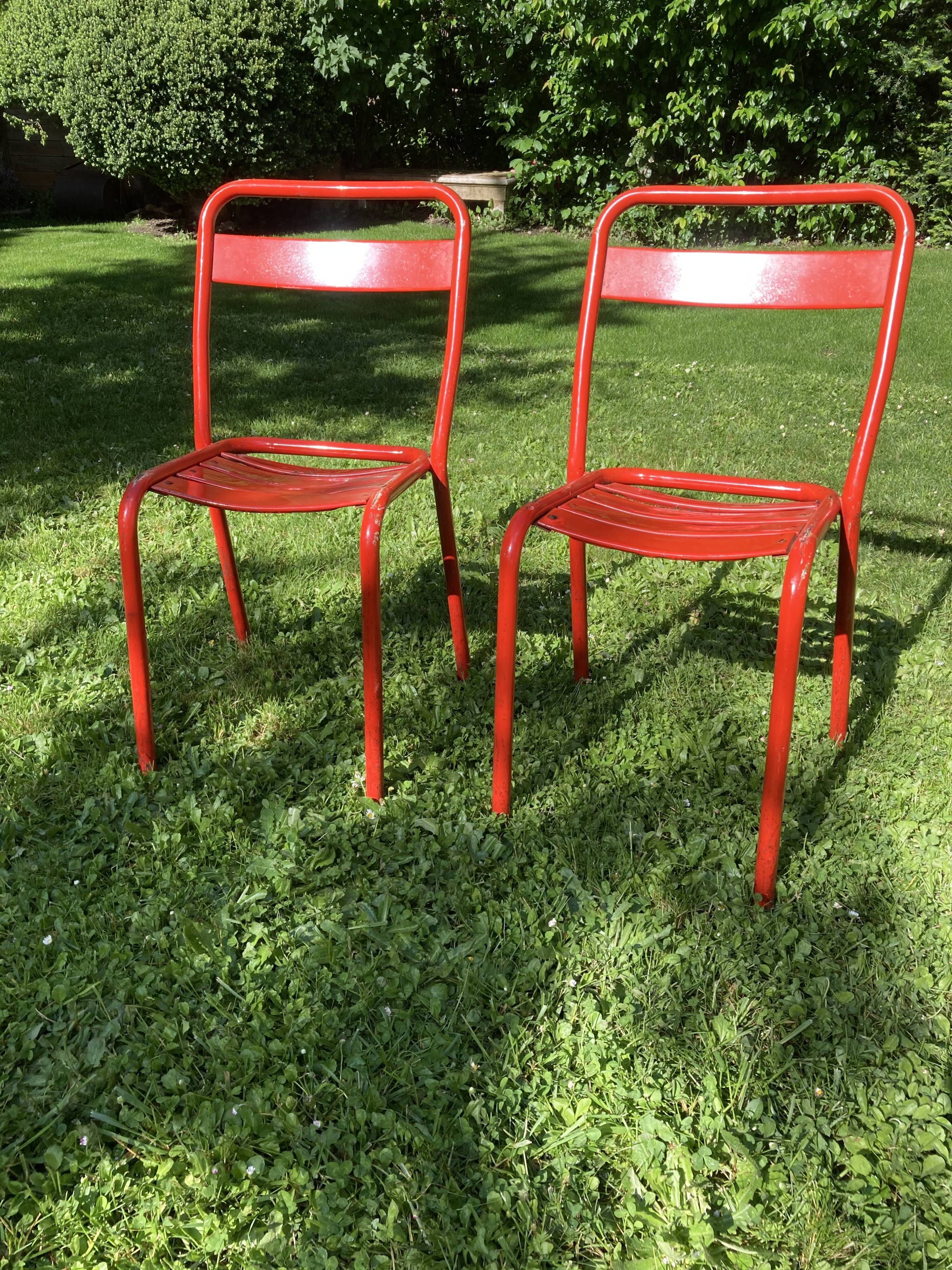 Pair of Tolix T1 chairs