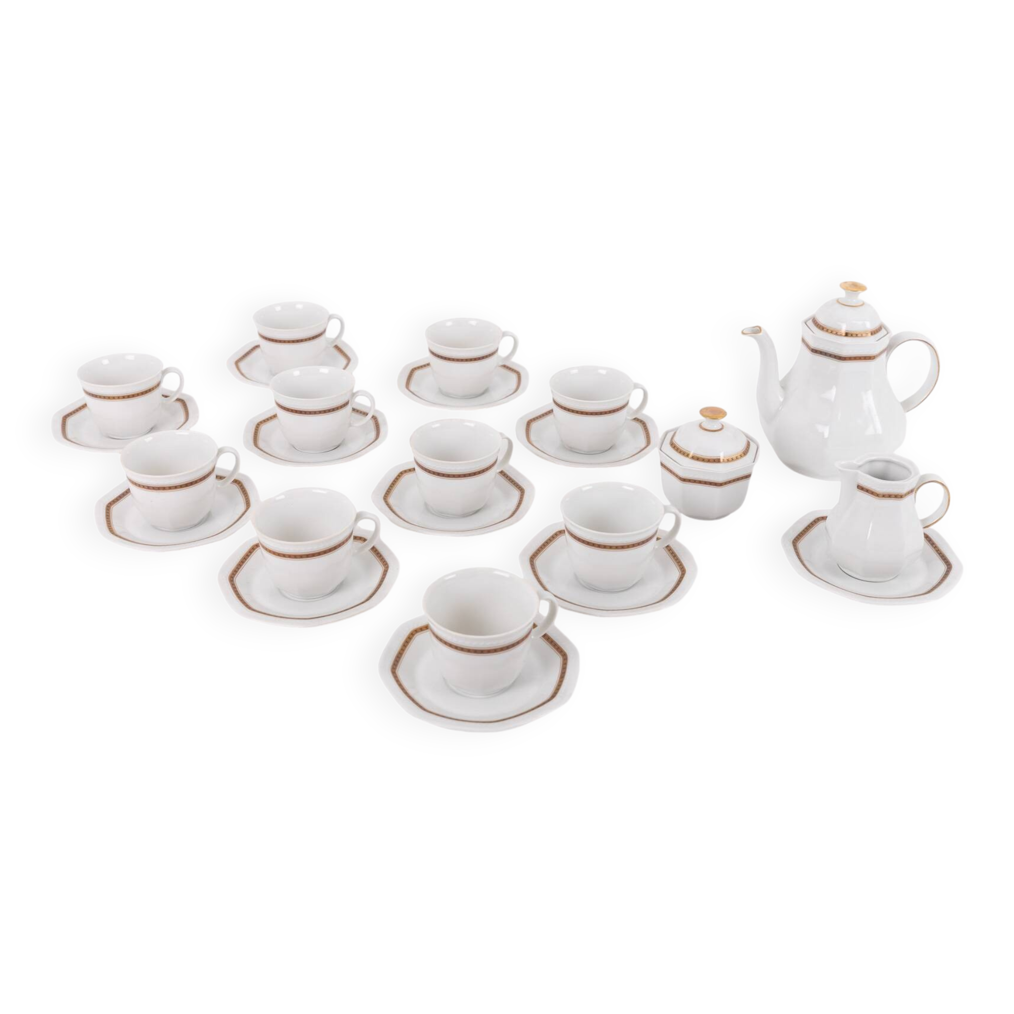 Vintage porcelain coffee/tea set from Schirnding Bavaria, 1970’s